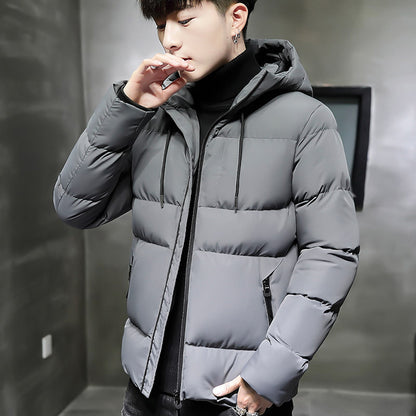 Men's Fashion Short Hooded Cotton-Padded Jacket
