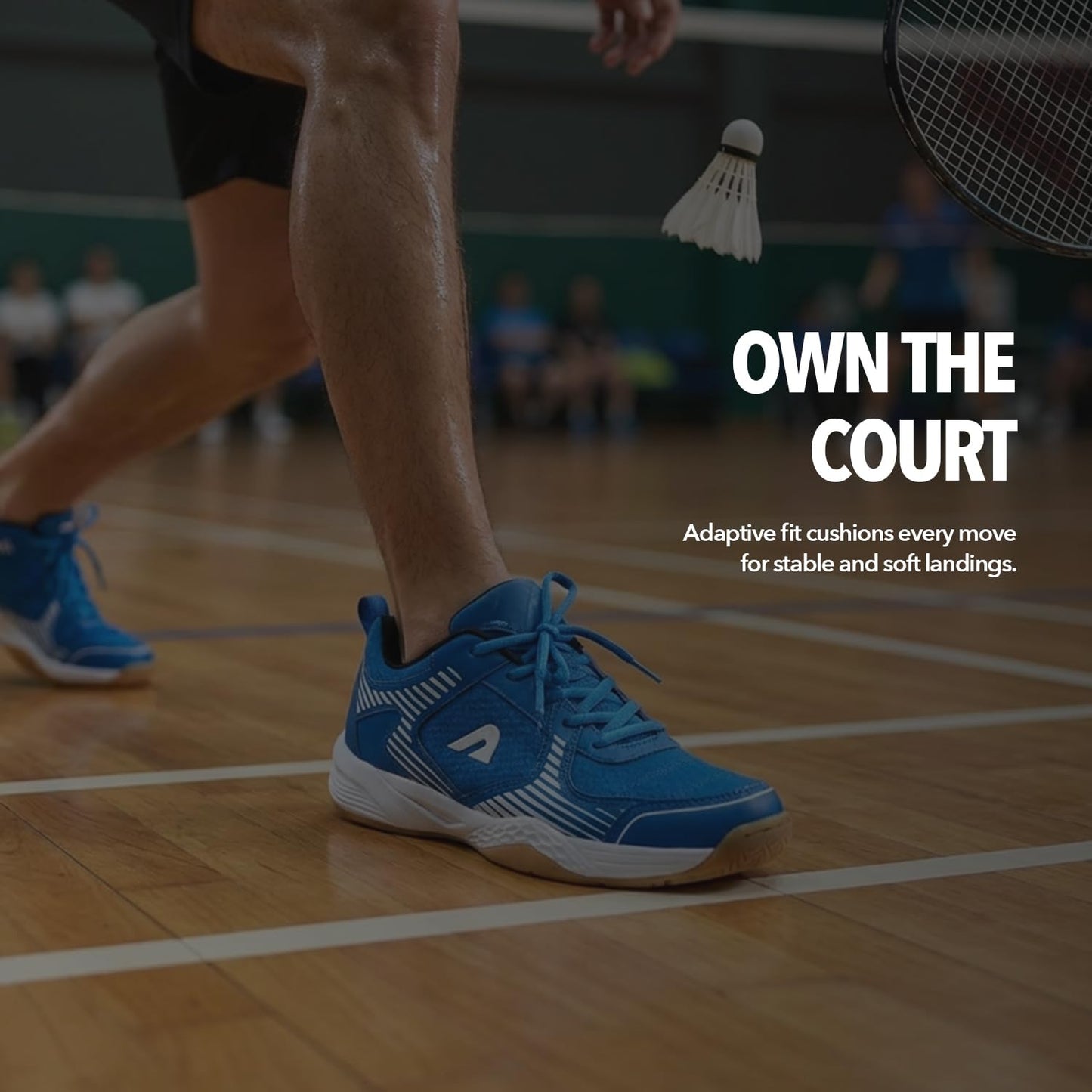 Boldfit Men's Badminton Shoes, Non-Marking, Blue, Size 10 UK (X-Narrow)