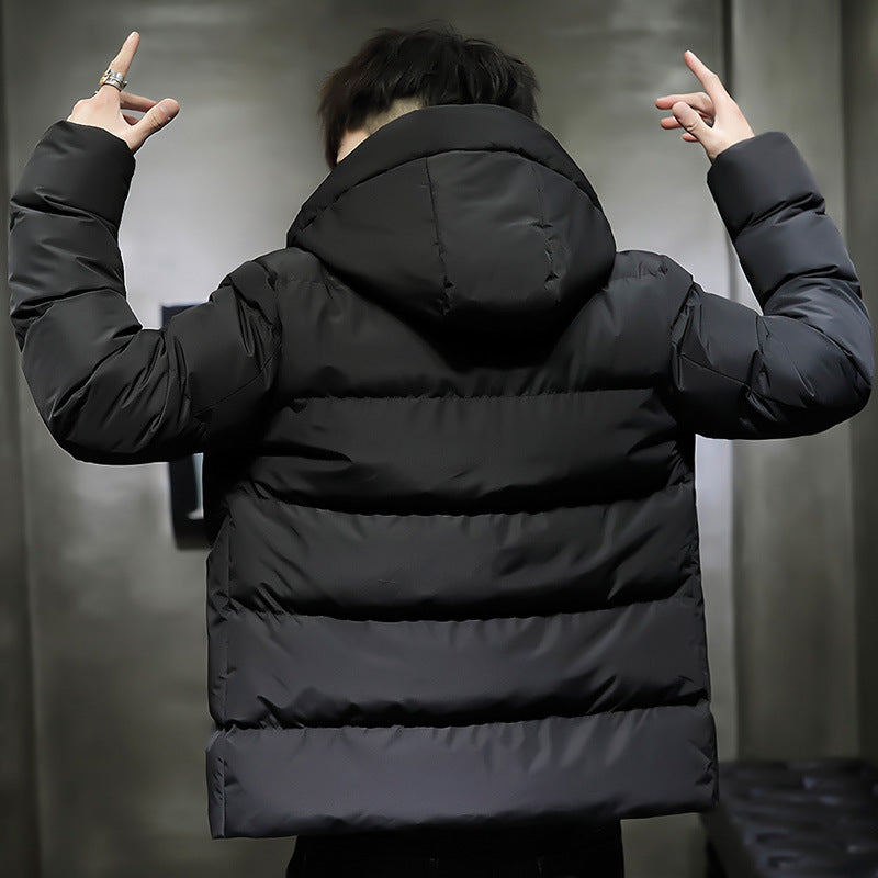 Men's Fashion Short Hooded Cotton-Padded Jacket