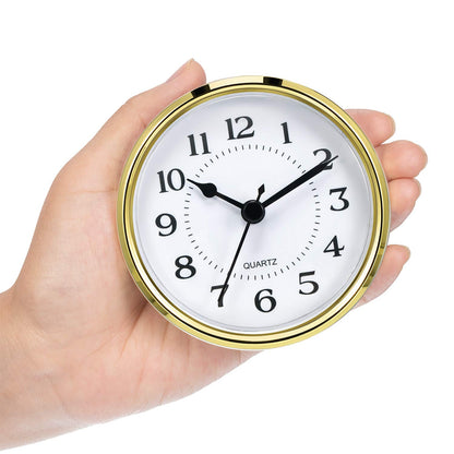 Hicarer 3-1/2 Inch (90 mm) Quartz Clock Fit-Up/Insert with Arabic Numeral, Quartz Movement