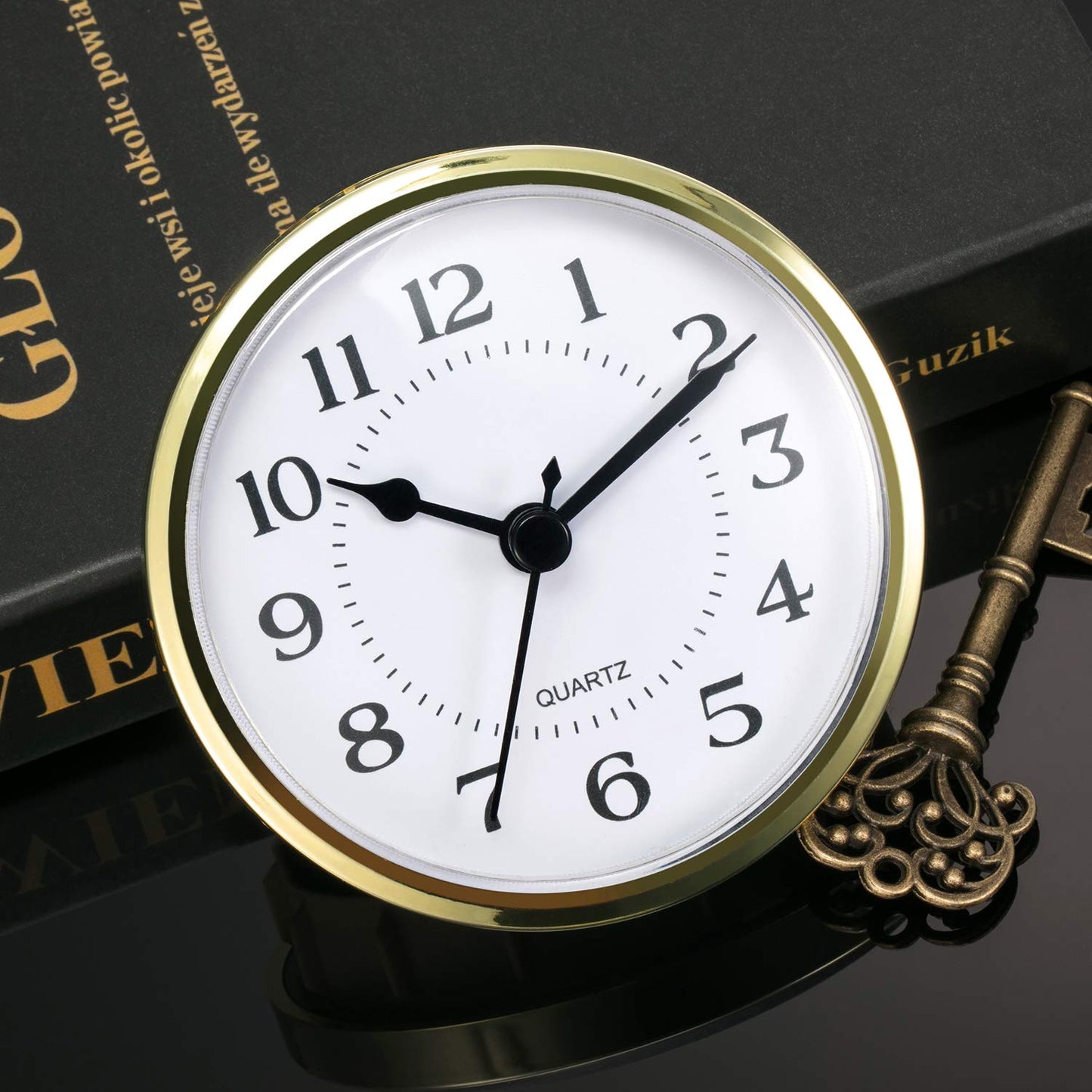 Hicarer 3-1/2 Inch (90 mm) Quartz Clock Fit-Up/Insert with Arabic Numeral, Quartz Movement