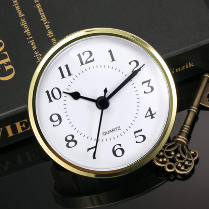 Hicarer 3-1/2 Inch (90 mm) Quartz Clock Fit-Up/Insert with Arabic Numeral, Quartz Movement