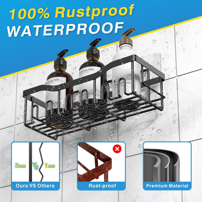 EUDELE Shower Caddy 5 Pack, Adhesive Bathroom Organizer, Large Capacity, Rustproof Stainless Steel, Shower Shelves